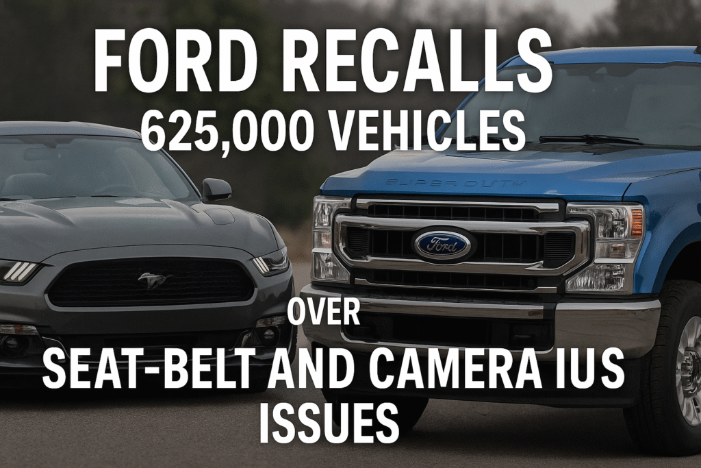 Ford Recalls 625,000 Vehicles in the U.S. Over Seat-Belt and Camera Safety Issues